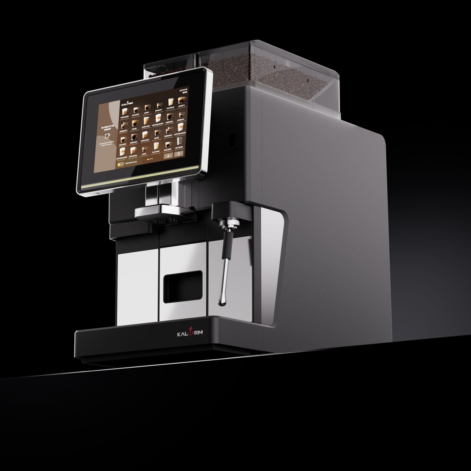 Espressor automat Kalerm, vedere de trei sferturi